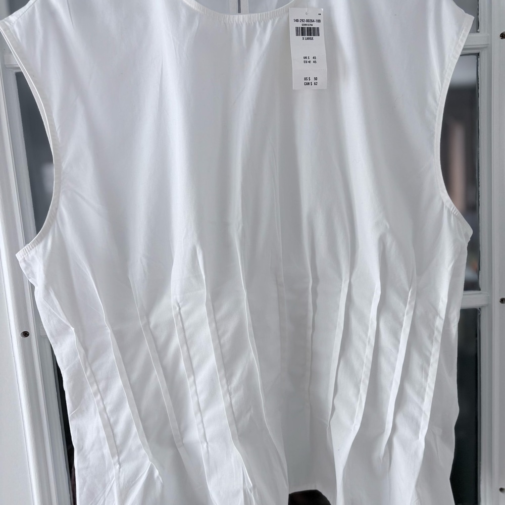 Abercrombie & Fitch White Poplin Pleated Top XL NWT